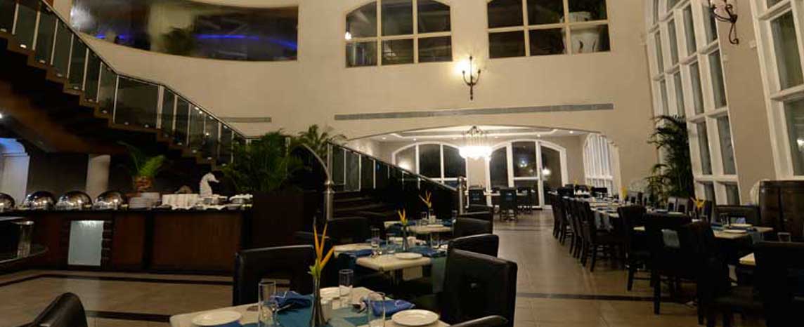 waterfall café restaurant at zuri white sands, goa